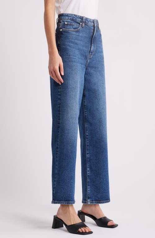 Frame The Wide High Waist Ankle Wide Leg Jeans In Blue