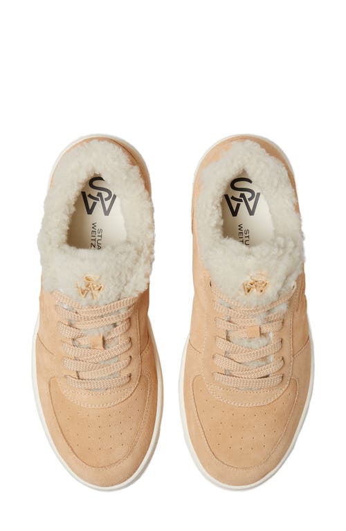 Stuart Weitzman Courtside Genuine Shearling Sneaker In Neutral