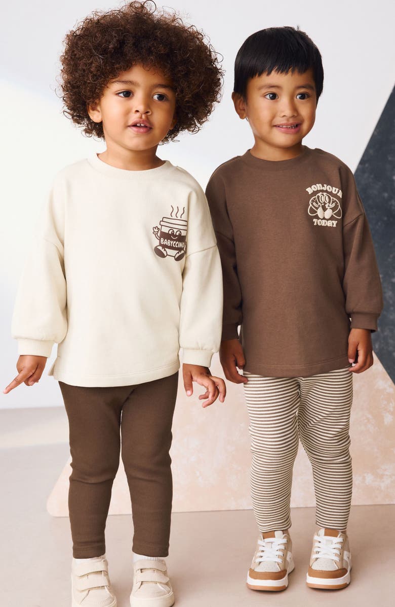 NEXT Kids' Assorted 4-Pack Sweatshirt & Leggings Sets, Alternate, color, Neutral