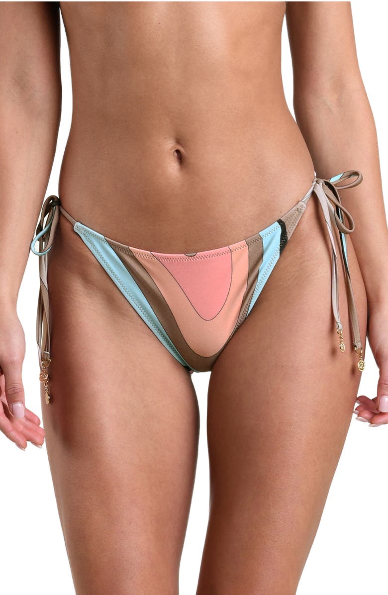 L'AGENCE Britt Abstract Swirl Bikini Bottoms, Main, color, 