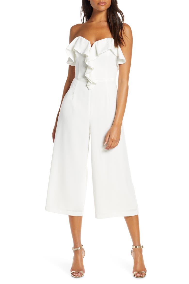 Ashe Strapless Jumpsuit, Main, color, WHITE