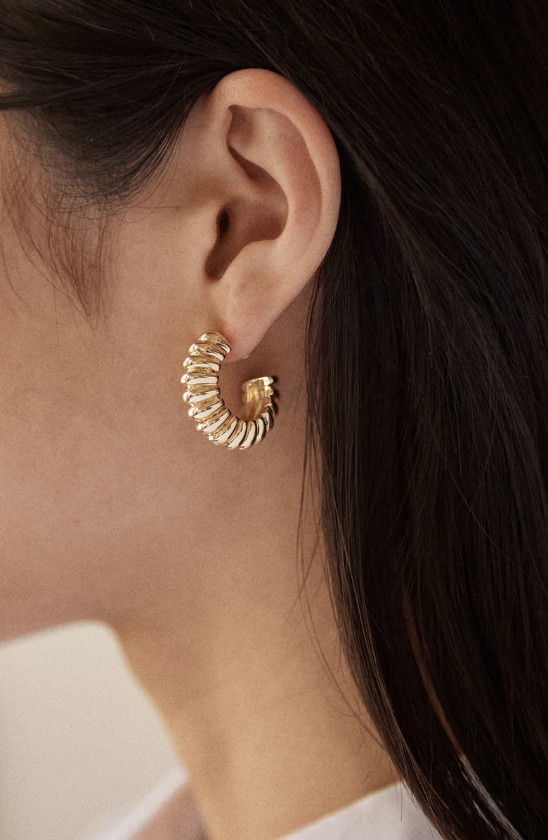 BaubleBar Kayla Goldtone Hoop Earrings, Alternate, color, Gold