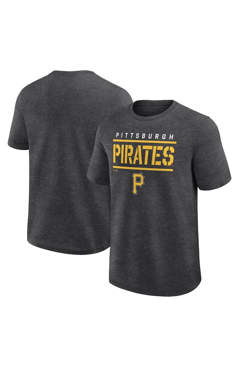 FANATICS Men's Fanatics Heather Charcoal Pittsburgh Pirates Top Notch T-Shirt, Alternate, color, Heather Charcoal