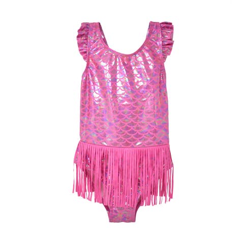Infant & Toddlers Sun Protective UPF 50+ Keilani One-Piece Swimsuit with Fringe