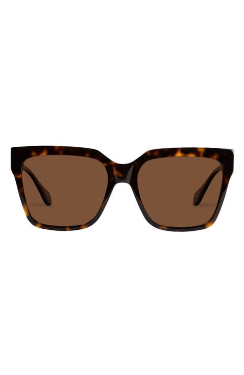 Hana 55mm Low Bridge Polarized Square Sunglasses