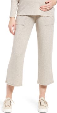 Maternal America Wide Leg Crop Maternity Pants