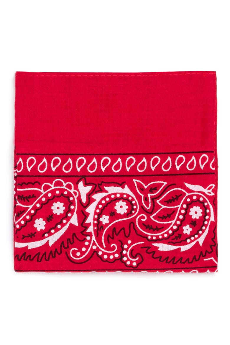 Paisley Print Bandana, Alternate, color, RED
