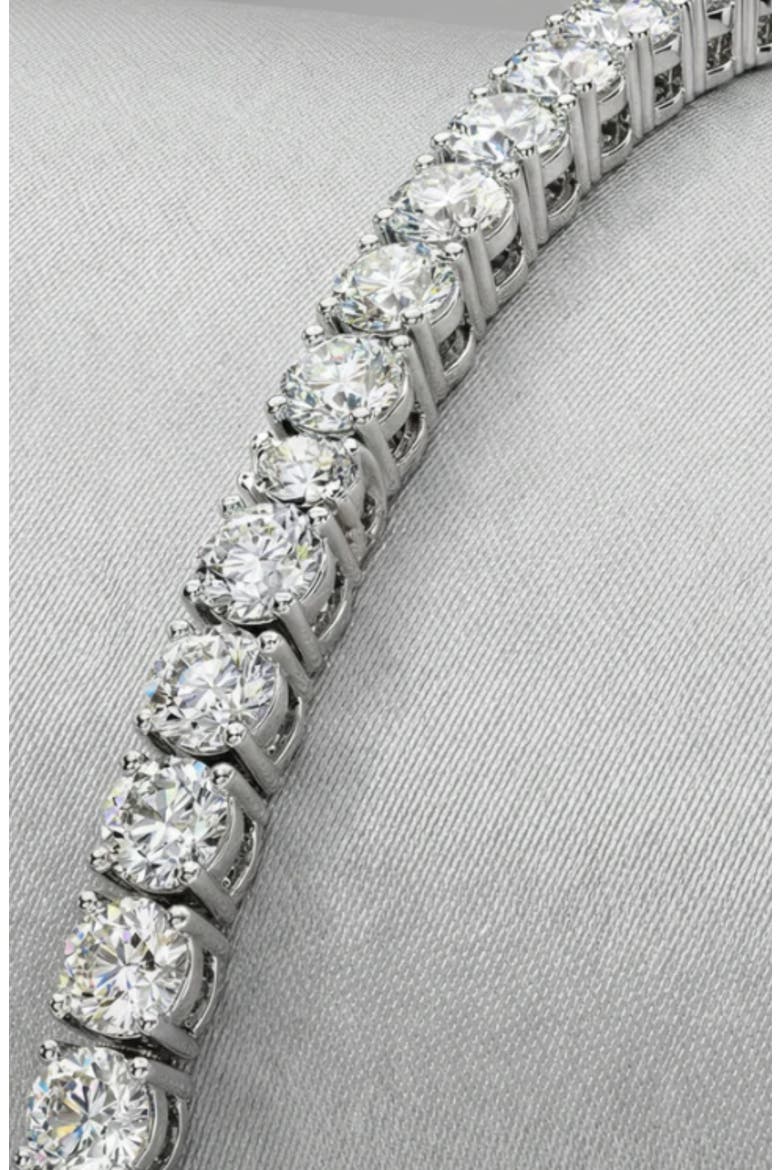 The Thin Essential Cubic Zirconia Tennis Bracelet, Alternate, color, SILVER