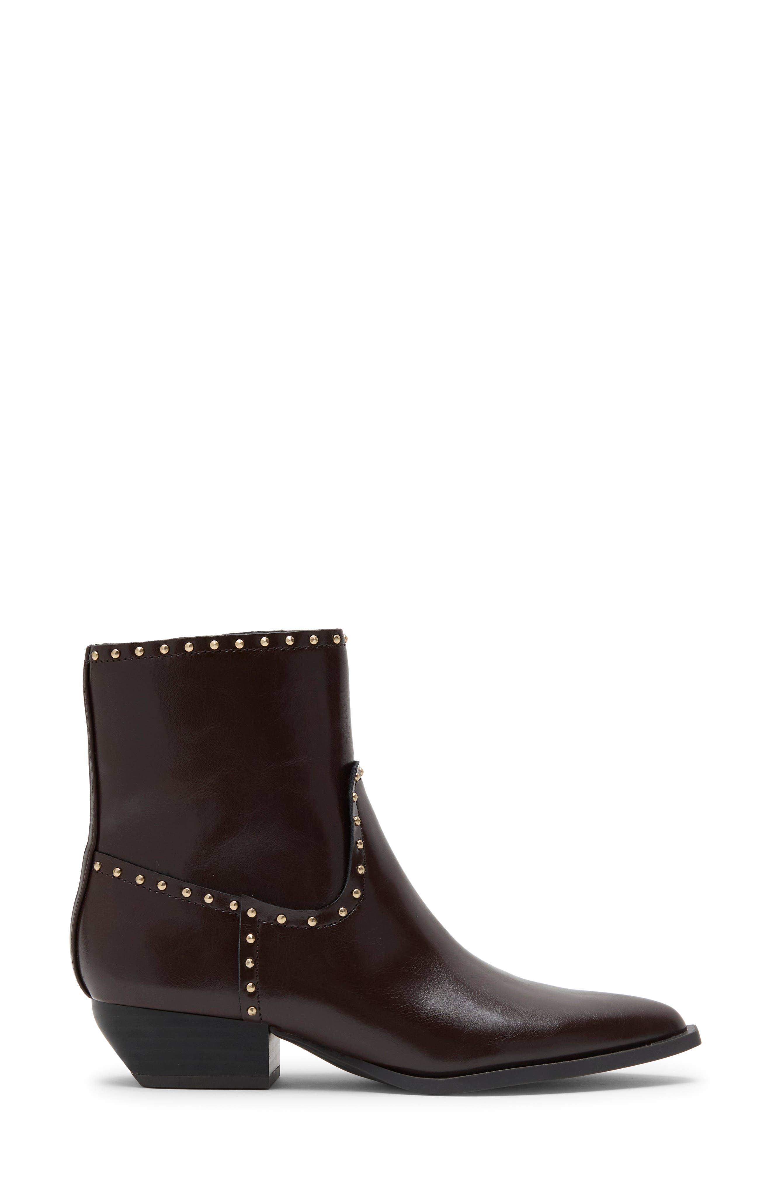 Tazzy Stud Faux Leather Bootie, Alternate, color, ESPESSO STUDDED STELLA