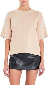 English Factory Rib Elbow Sleeve Sweater