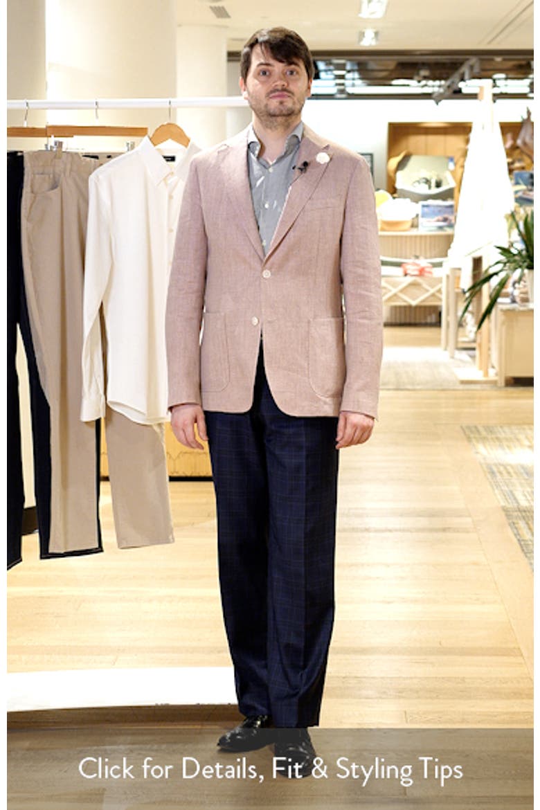 Hanry Slim Fit Pink Mélange Linen Blend Sport Coat video