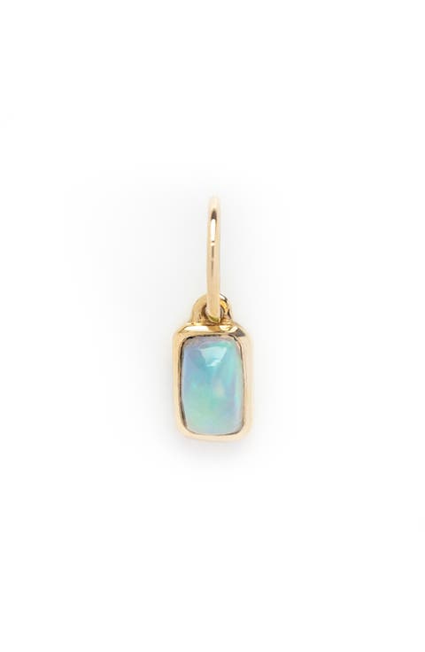 Solid 9K Gold & Baguette Cut Birthstone Charm