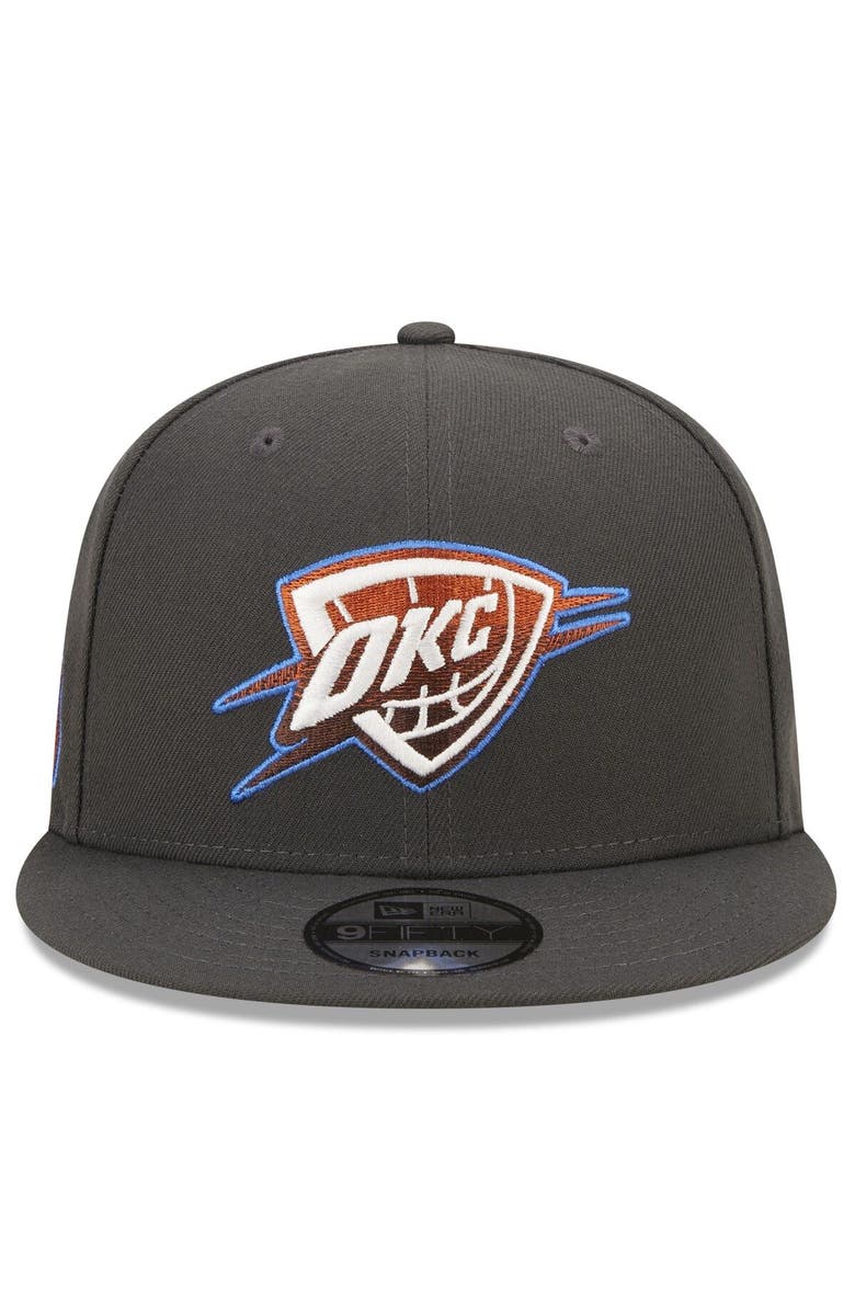 New Era Men's New Era Navy Oklahoma City Thunder 2022/23 City Edition Official 9FIFTY Snapback Adjustable Hat, Alternate, color,