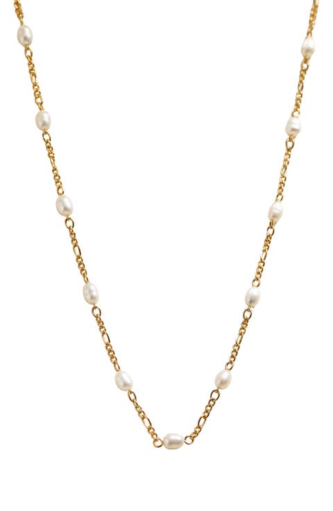 Freshwater Pearl Figaro Chain Necklace
