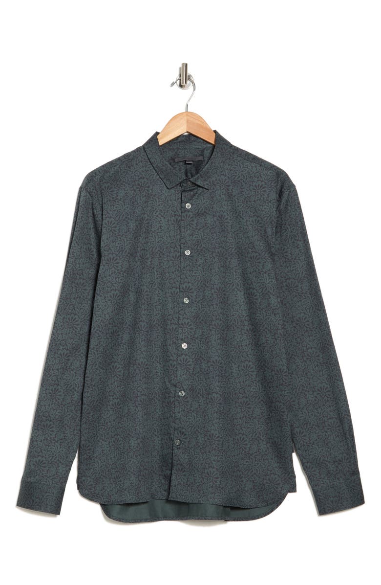 John Varvatos Ross Cotton Shirt, Main, color, Midnight