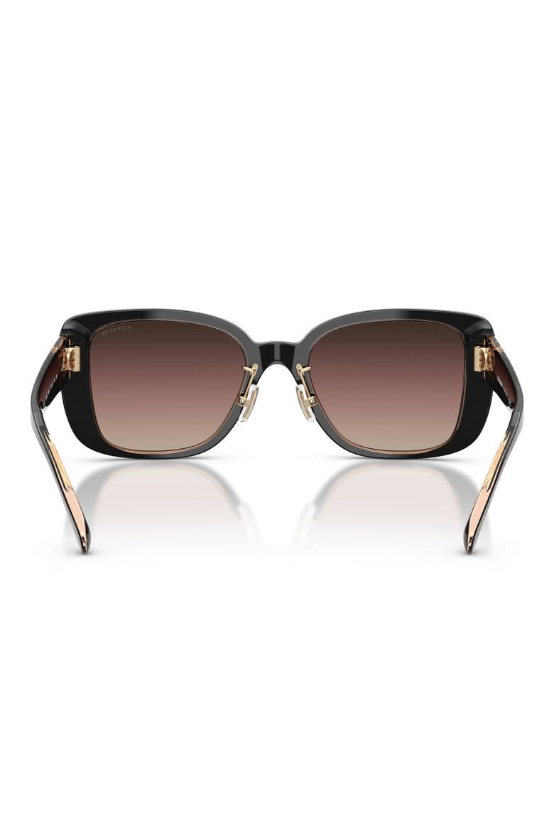 54mm Gradient Square Sunglasses, Alternate, color, BLACK / BLUSH / BROWN PURPLE