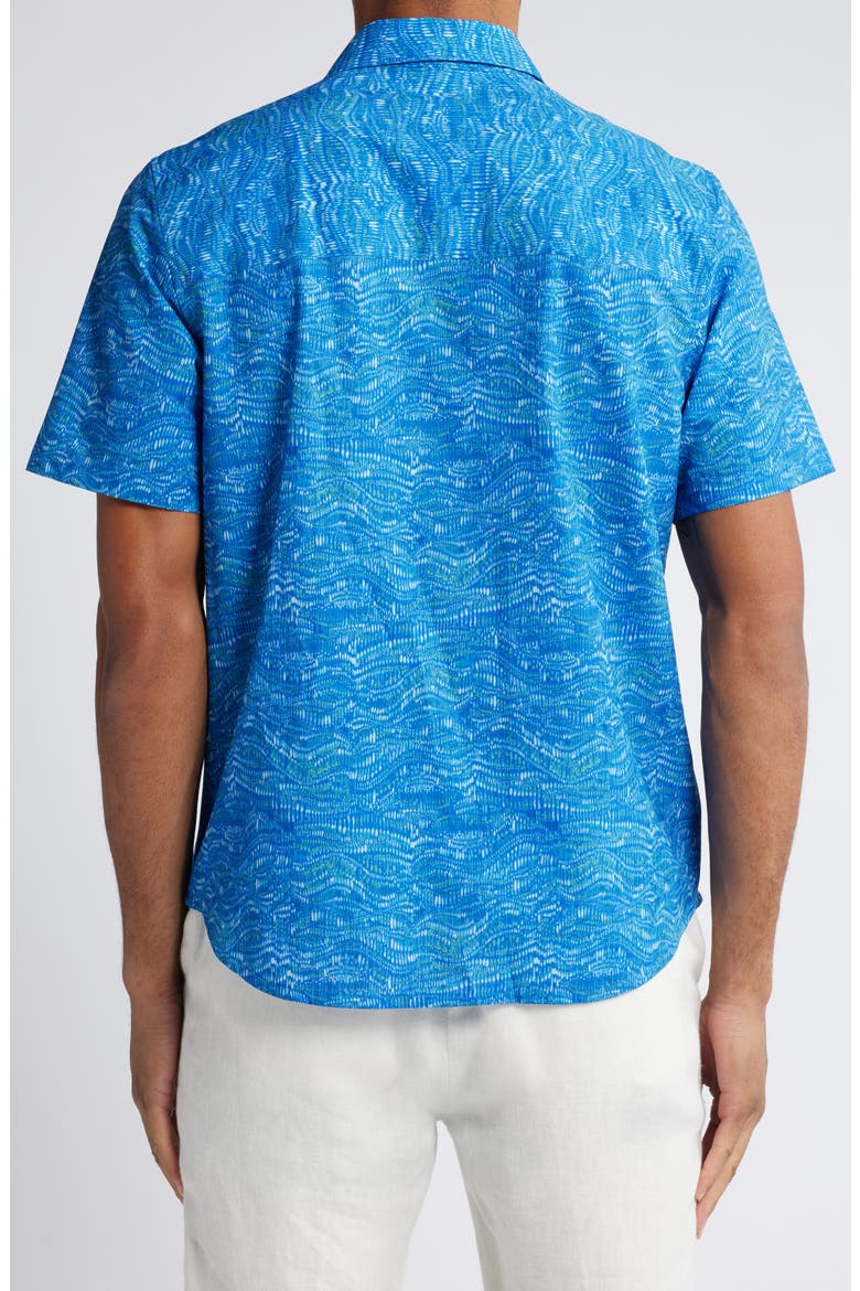 Bahama Coast Monte Rio Geo IslandZone® Short Sleeve Button-Up Shirt, Alternate, color, CABO BLUE