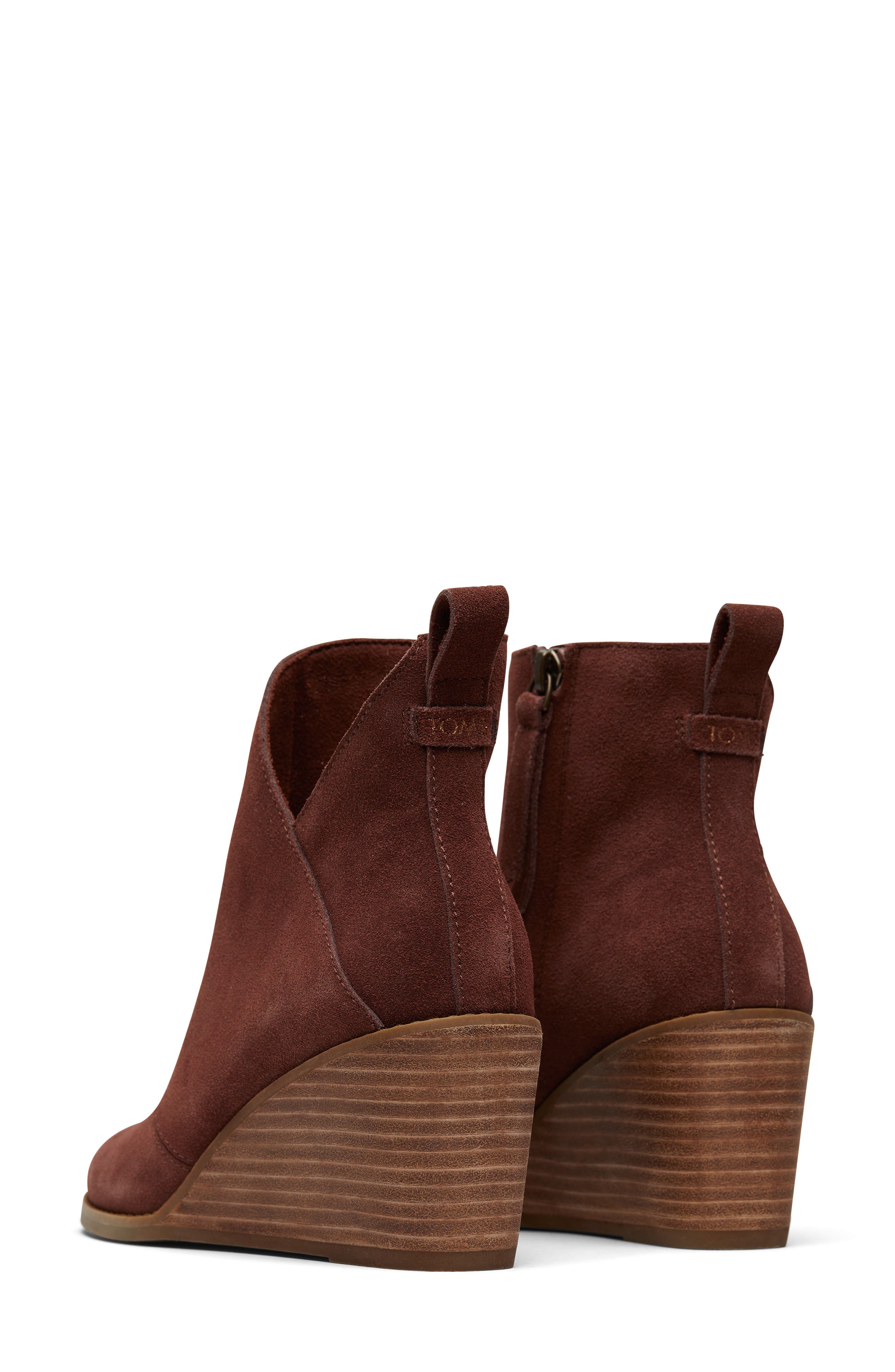 TOMS Sutton Wedge Boot, Alternate, color, Dark Brown