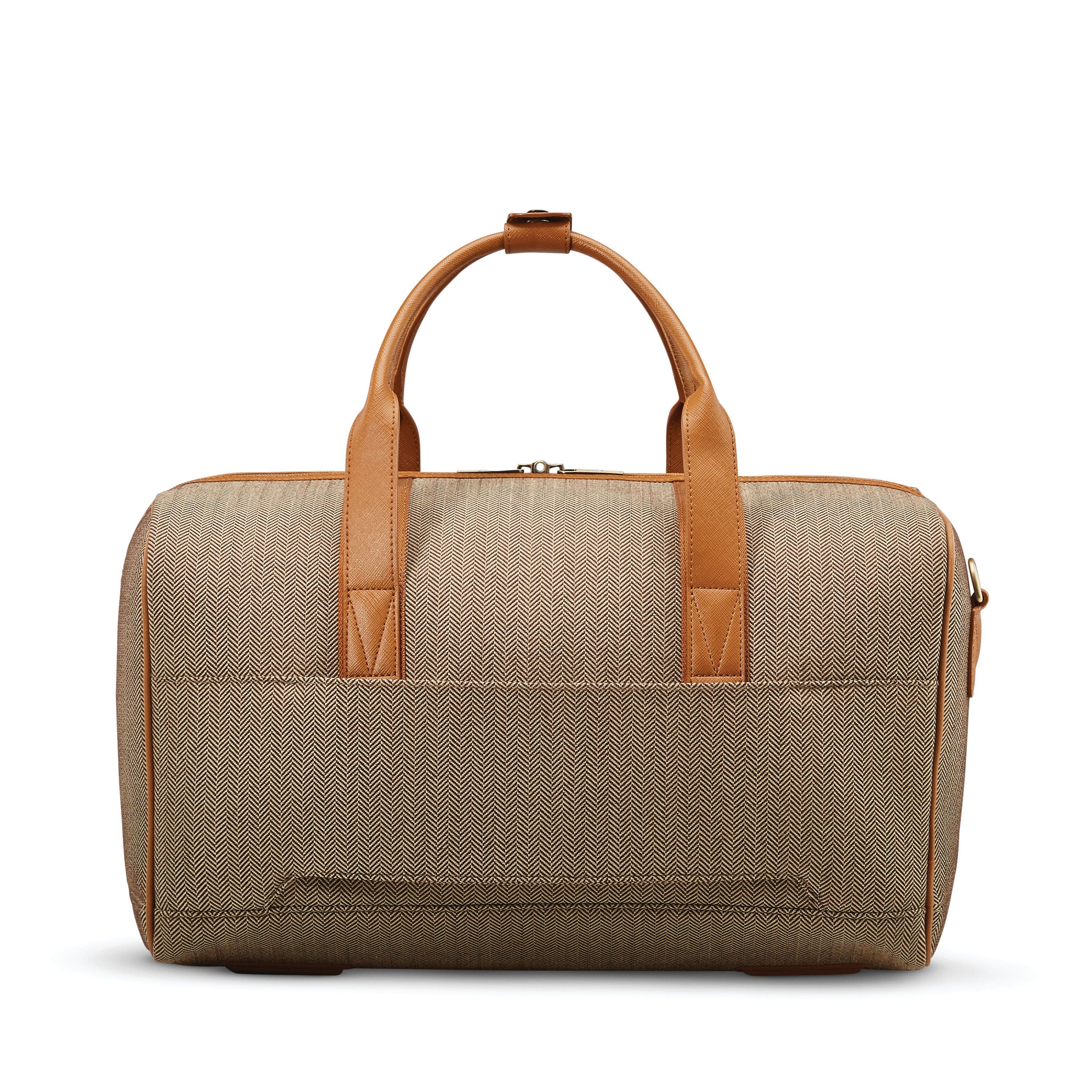 Herringbone Deluxe Weekend Duffel Bag, Alternate, color, Terracotta Herringbone