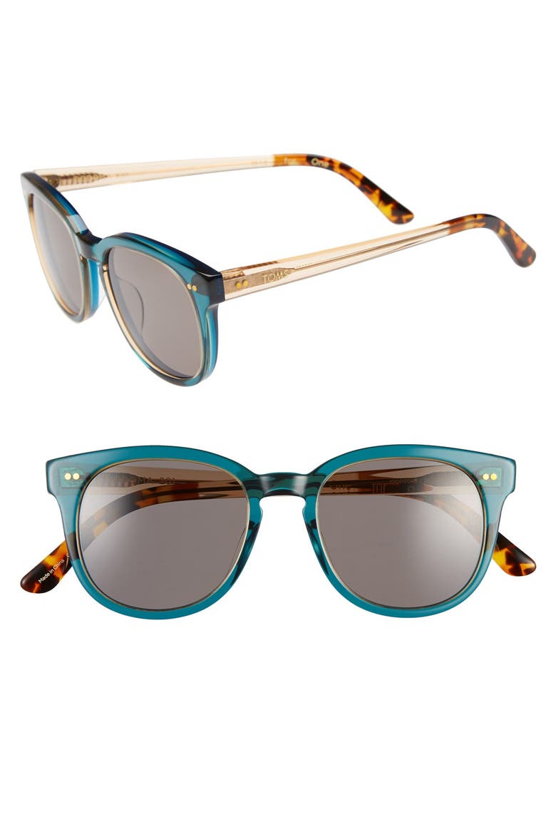'Dodoma' 51mm Vintage Keyhole Sunglasses, Main, color, SEAGLASS GREEN/ SMOKE GREY
