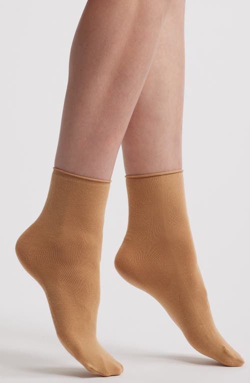 Oroblu Cheryl Quarter Socks in Camel 2 