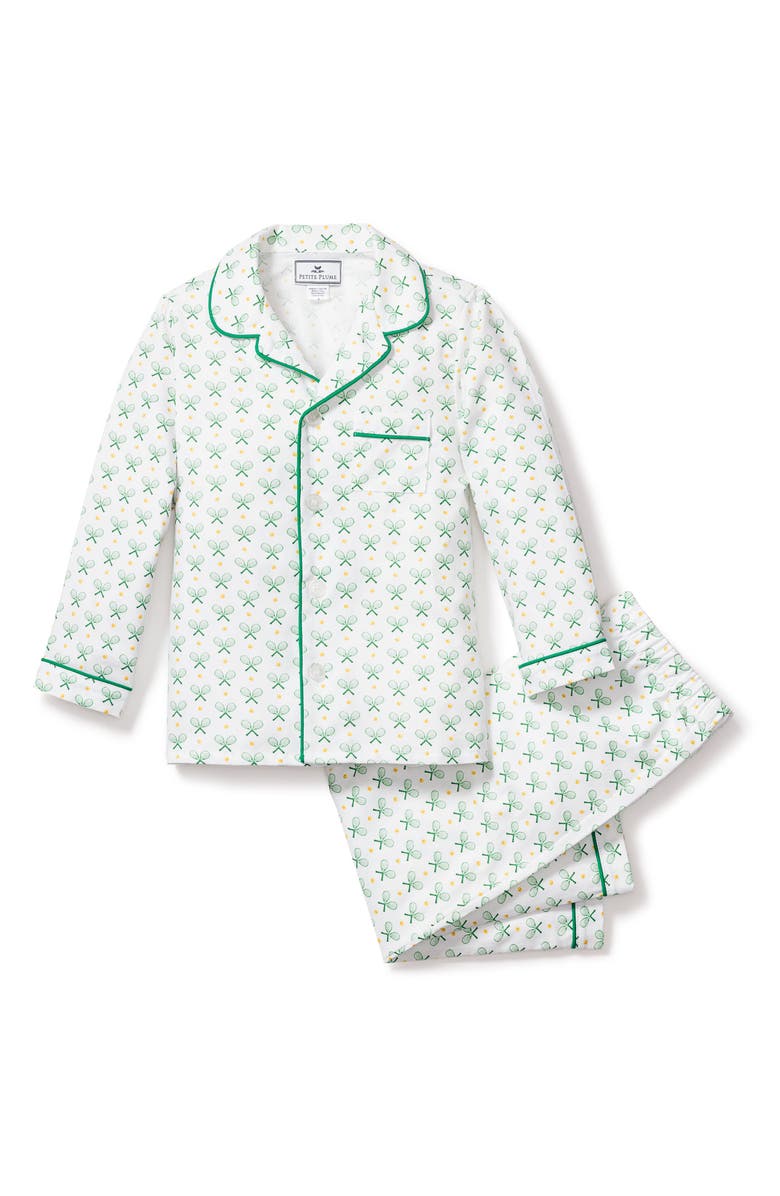 Petite Plume Kids' Print Two-Piece Pajamas, Main, color, Green