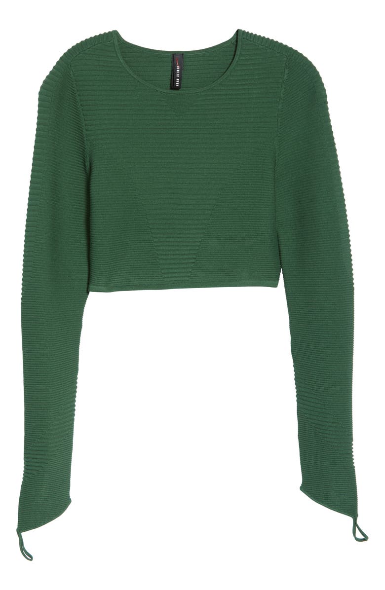 Adam Selman Sport Rib Crop Long Sleeve Top, Alternate, color, 