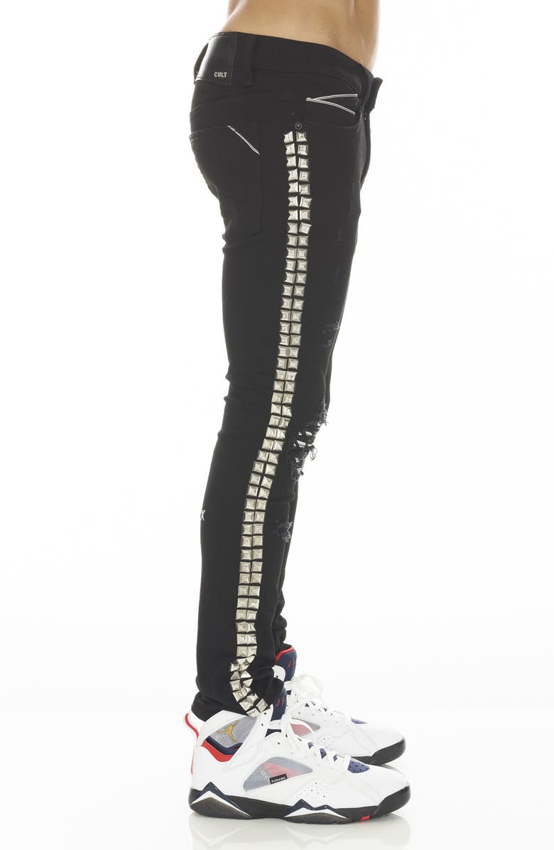 Cult of Individuality Punk Studded Super Skinny Jeans, Alternate, color,