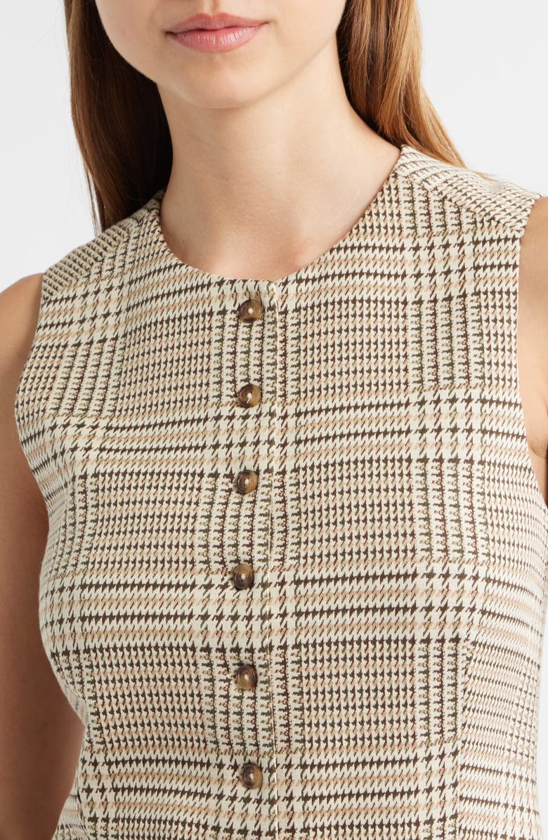 rag & bone Irina Ponte Longline Vest, Alternate, color, Tan Multi