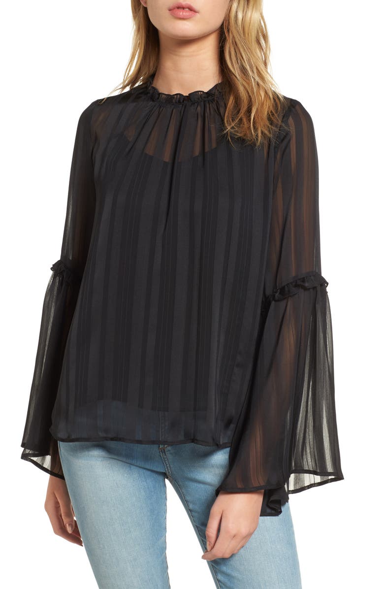 All in Favor Shadow Stripe Blouse, Main, color, 