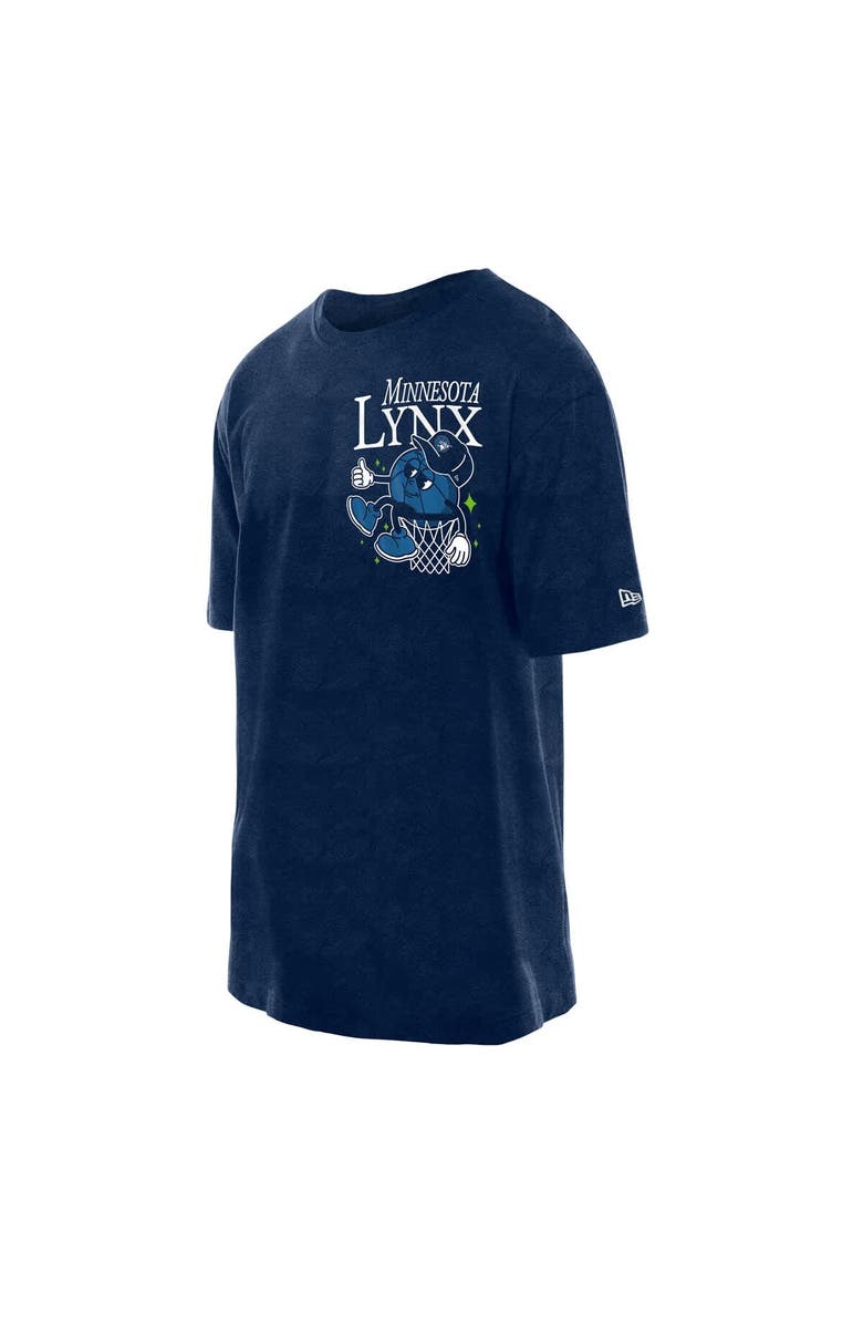 New Era Men's New Era Navy Minnesota Lynx Old School Sport Enzyme Wash Oversized T-Shirt, Alternate, color,