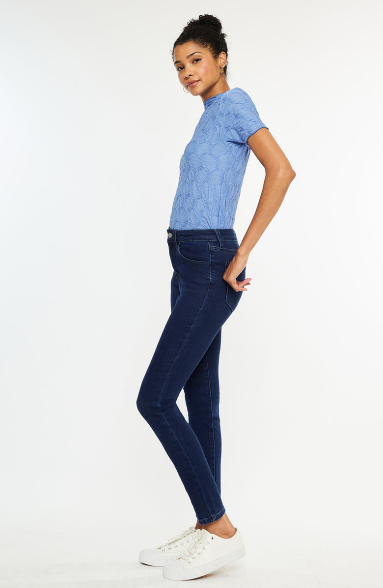 KanCan Bev High Rise Ankle Skinny Jeans, Alternate, color, Dark Wash