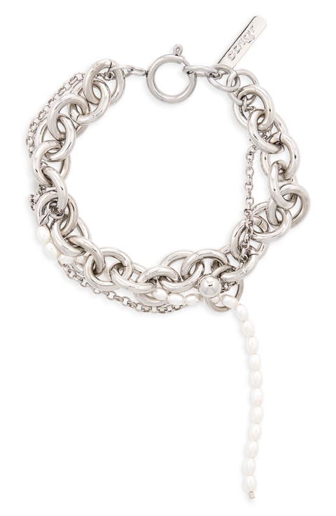 Salem Imitation Pearl Mixed Chain Bracelet