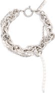 Justine Clenquet Salem Imitation Pearl Mixed Chain Bracelet