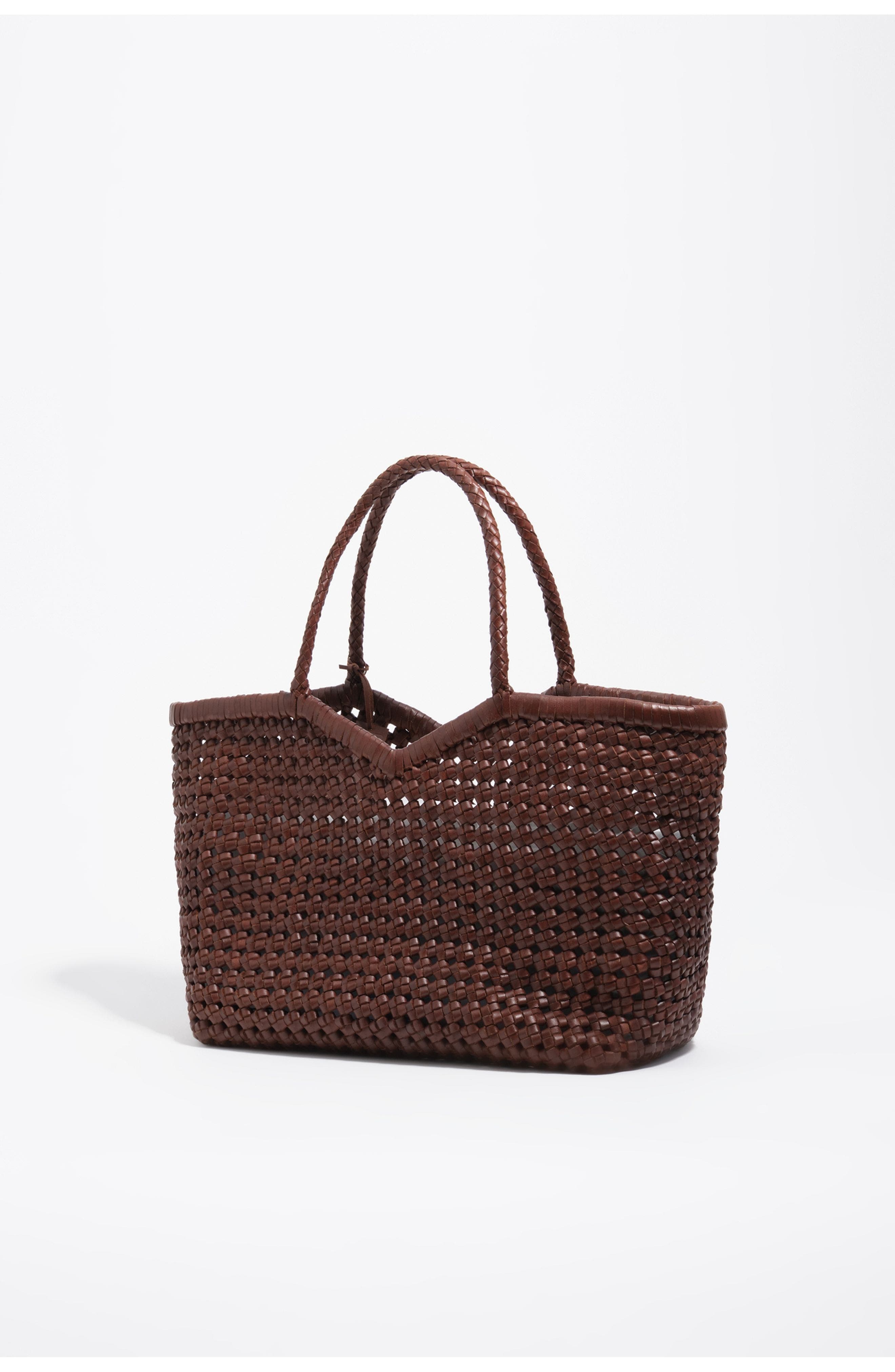 Braided Leather Shopper Bag, Alternate, color, NUT