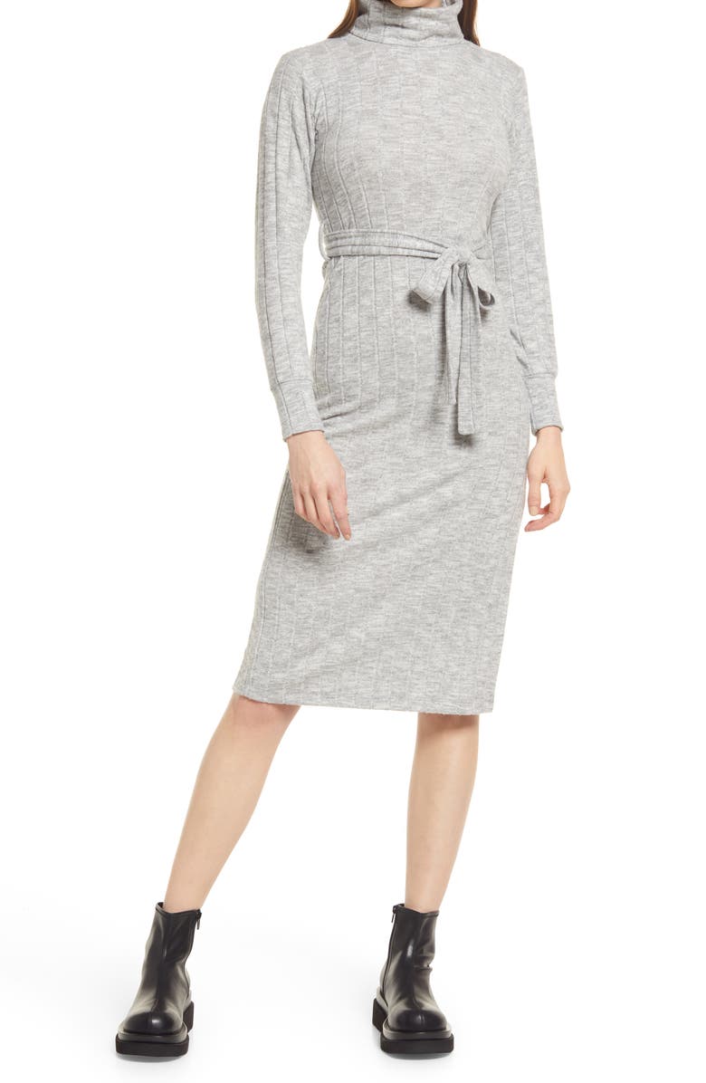 Topshop Long Sleeve Turtleneck Sweater Dress, Main, color,