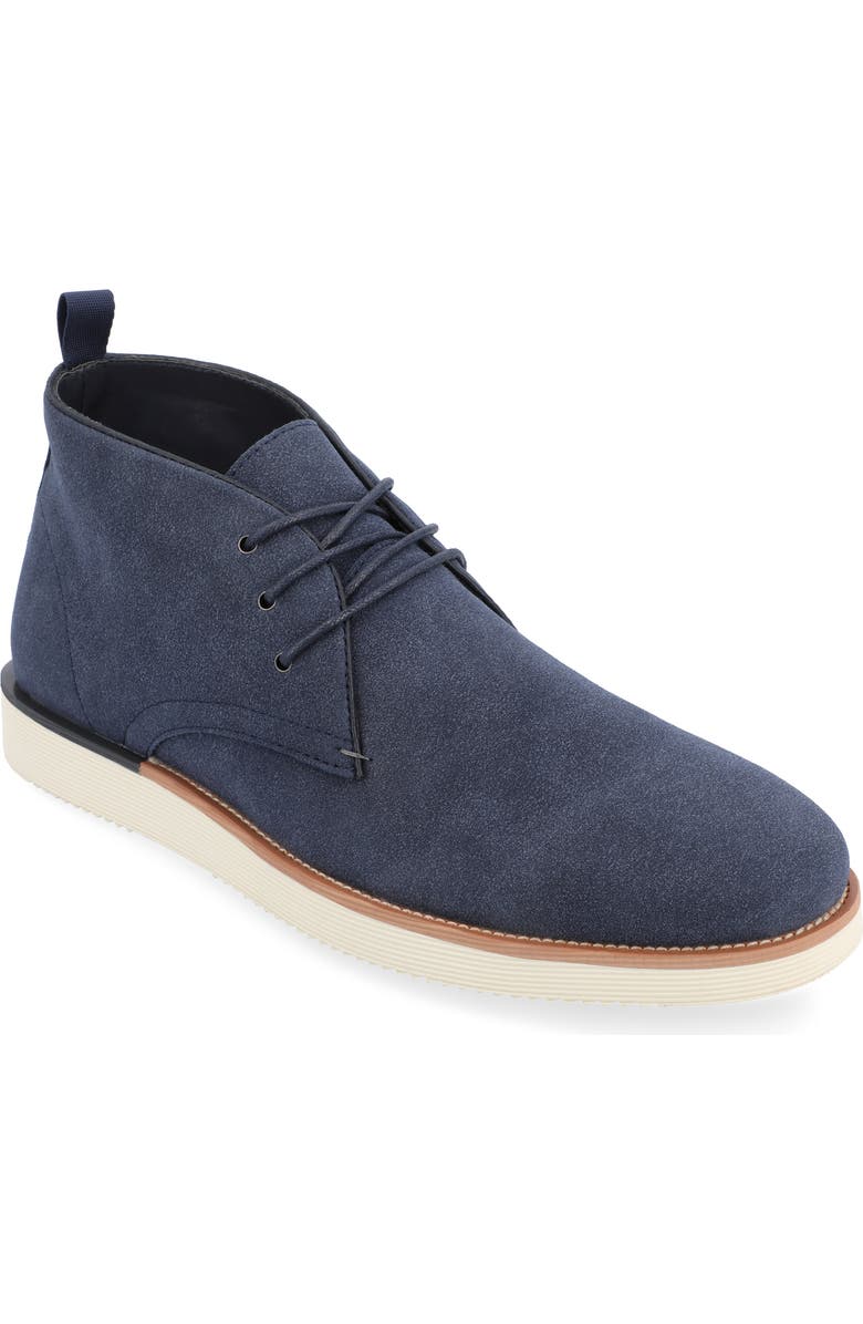 VANCE CO Jimmy Plain Toe Vegan Leather Chukka Boot, Main, color, Navy