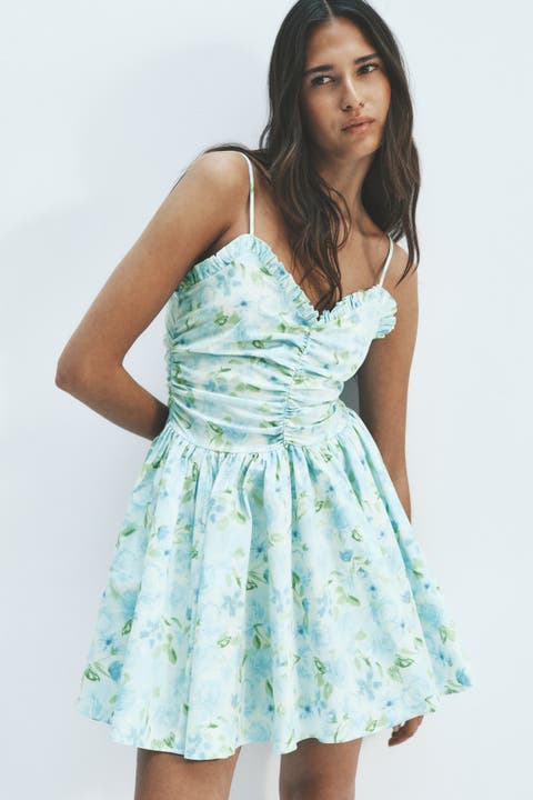 Ruched Cotton Dress