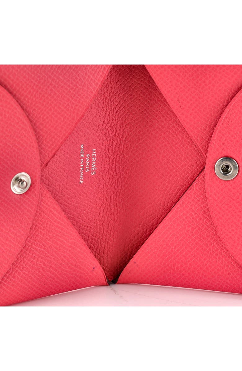 Pre-Owned Hermes Calvi Duo Card Holder Epsom, Alternate, color, Rose Lipstick