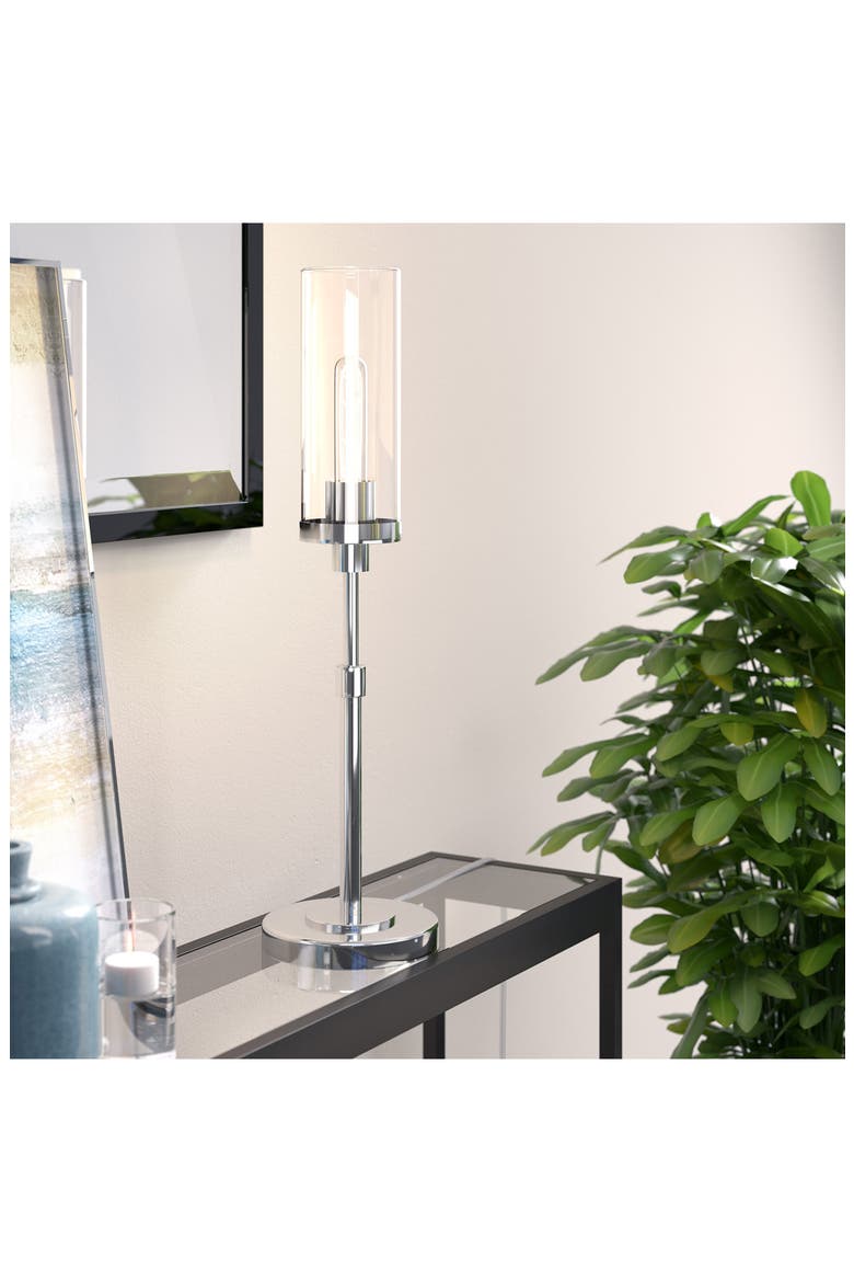 HUDSON AND CANAL Frieda Polished Nickel Table Lamp with Clear Glass ...