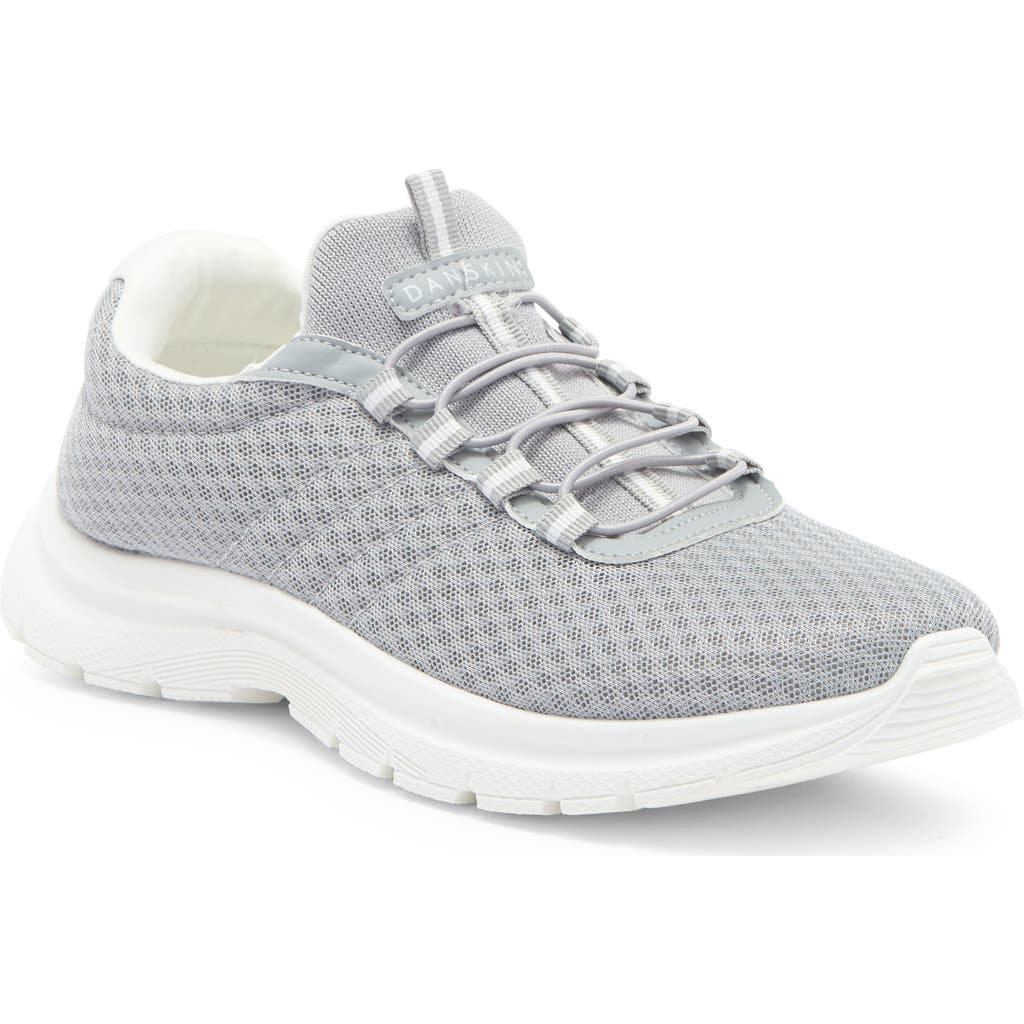 Danskin Lace-up Knit Sneaker In Grey/white