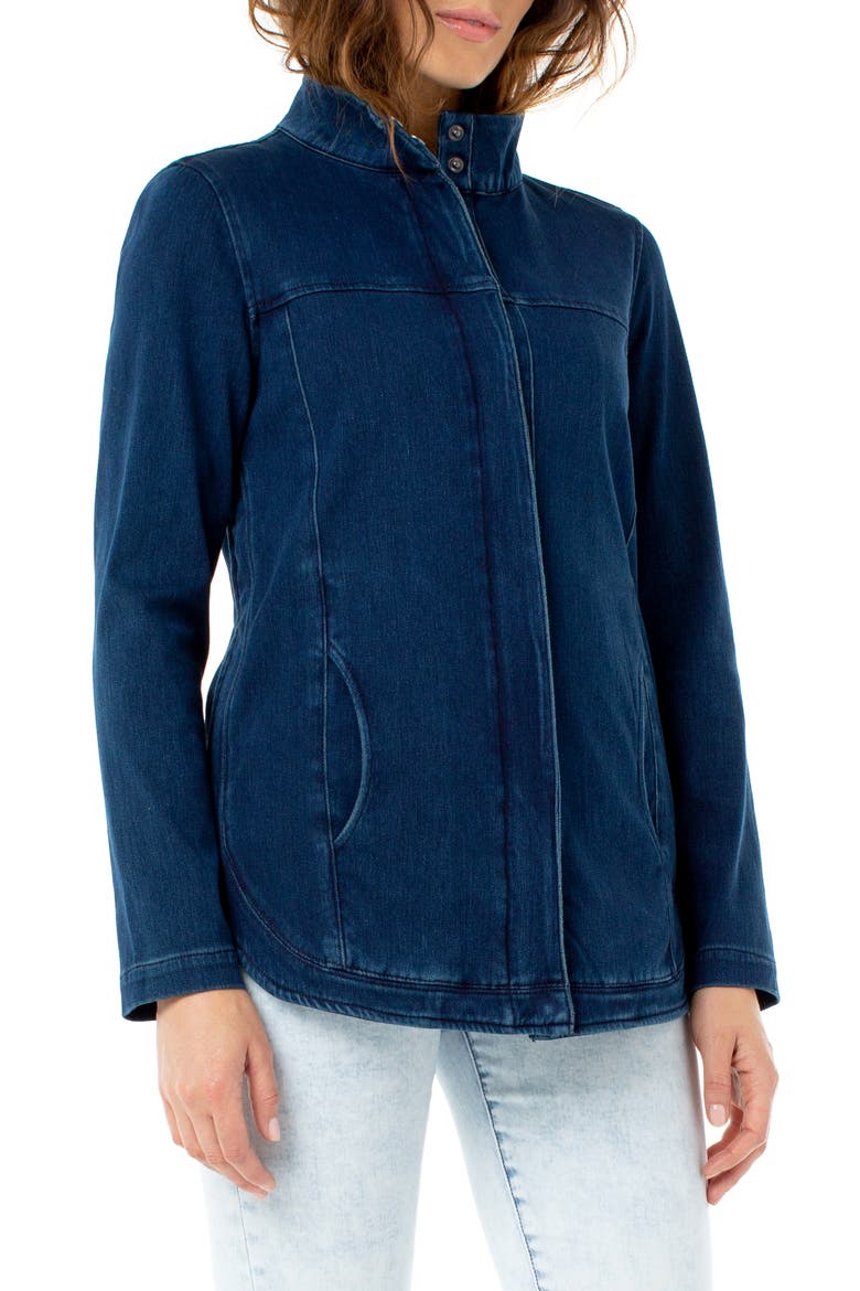 Studio Zip Front Denim Jacket, Alternate, color, CANADIAN DARK