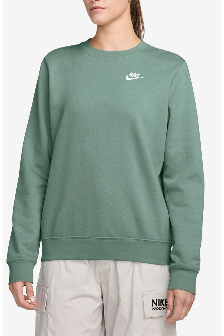 Sportswear Club Fleece Crewneck Sweatshirt, Main, color, STEAM/ WHITE