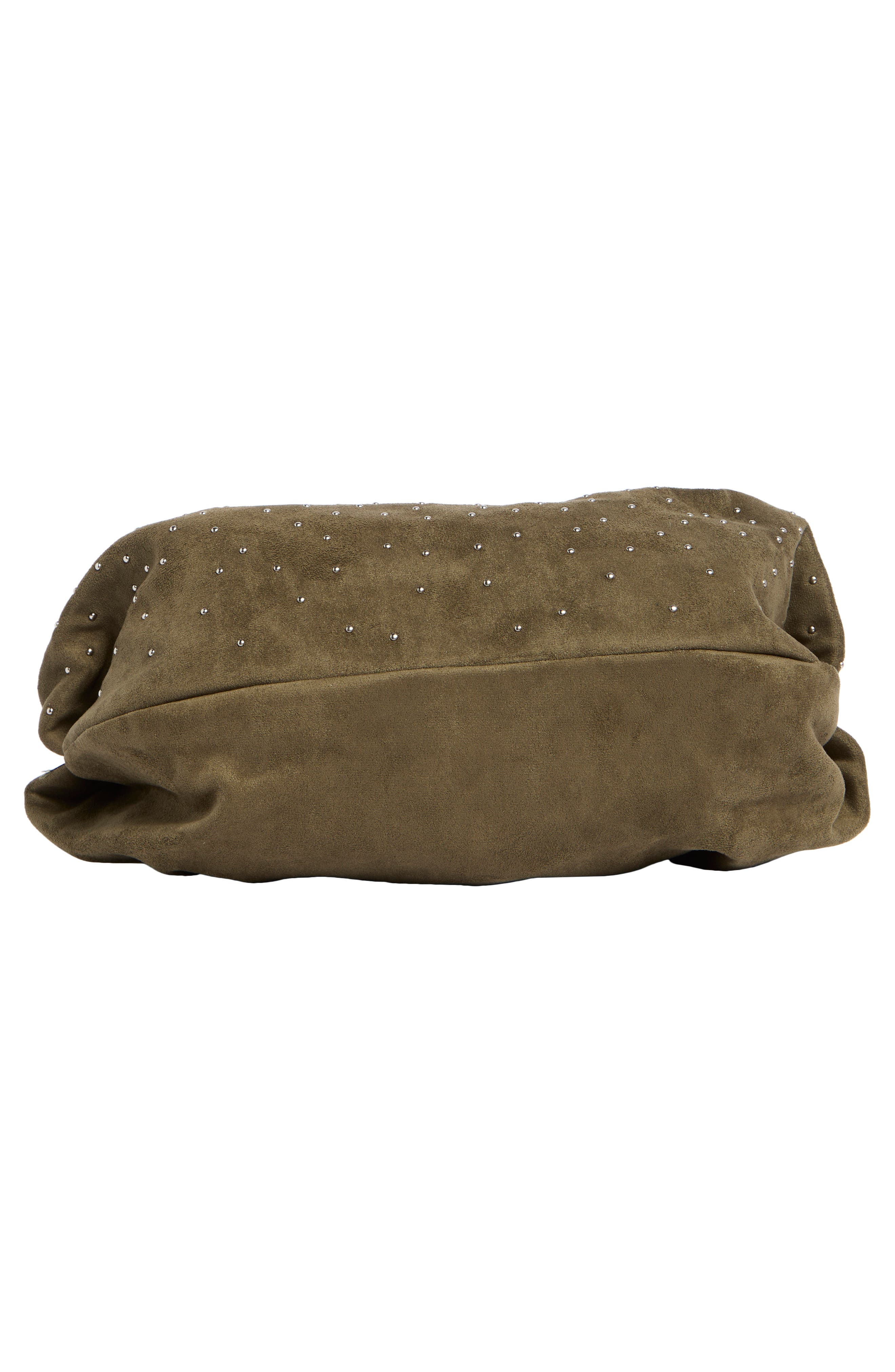 Studded Hobo Bag, Alternate, color, OLIVE