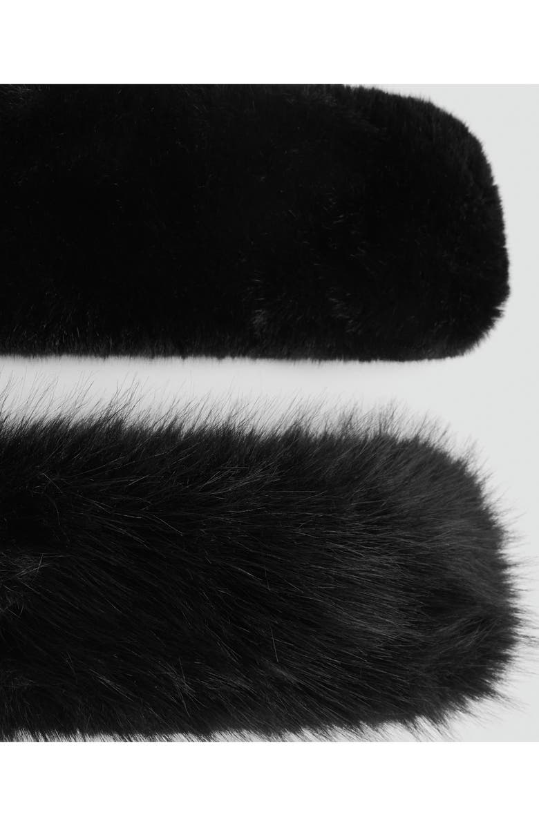 MANGO TEEN Faux Fur Scarf, Alternate, color, Black