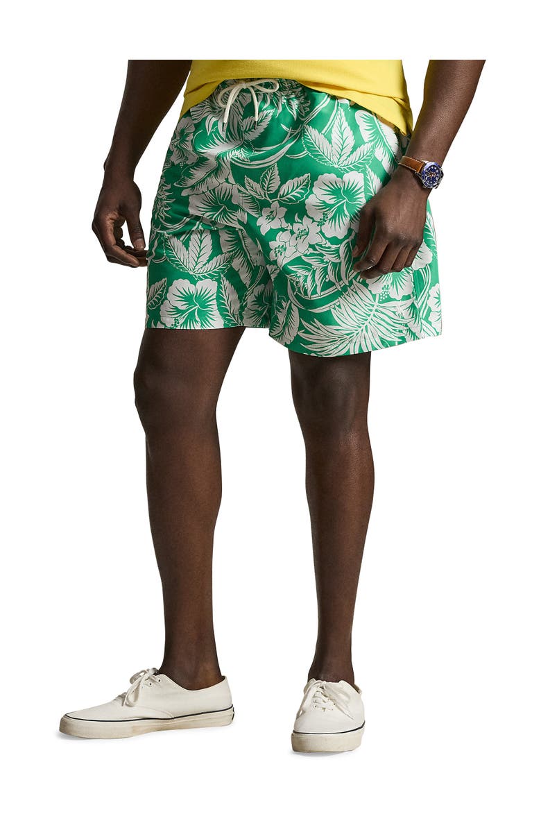 Polo Ralph Lauren Big & Tall Floral Swim Trunks, Main, color, Green Sweetheart