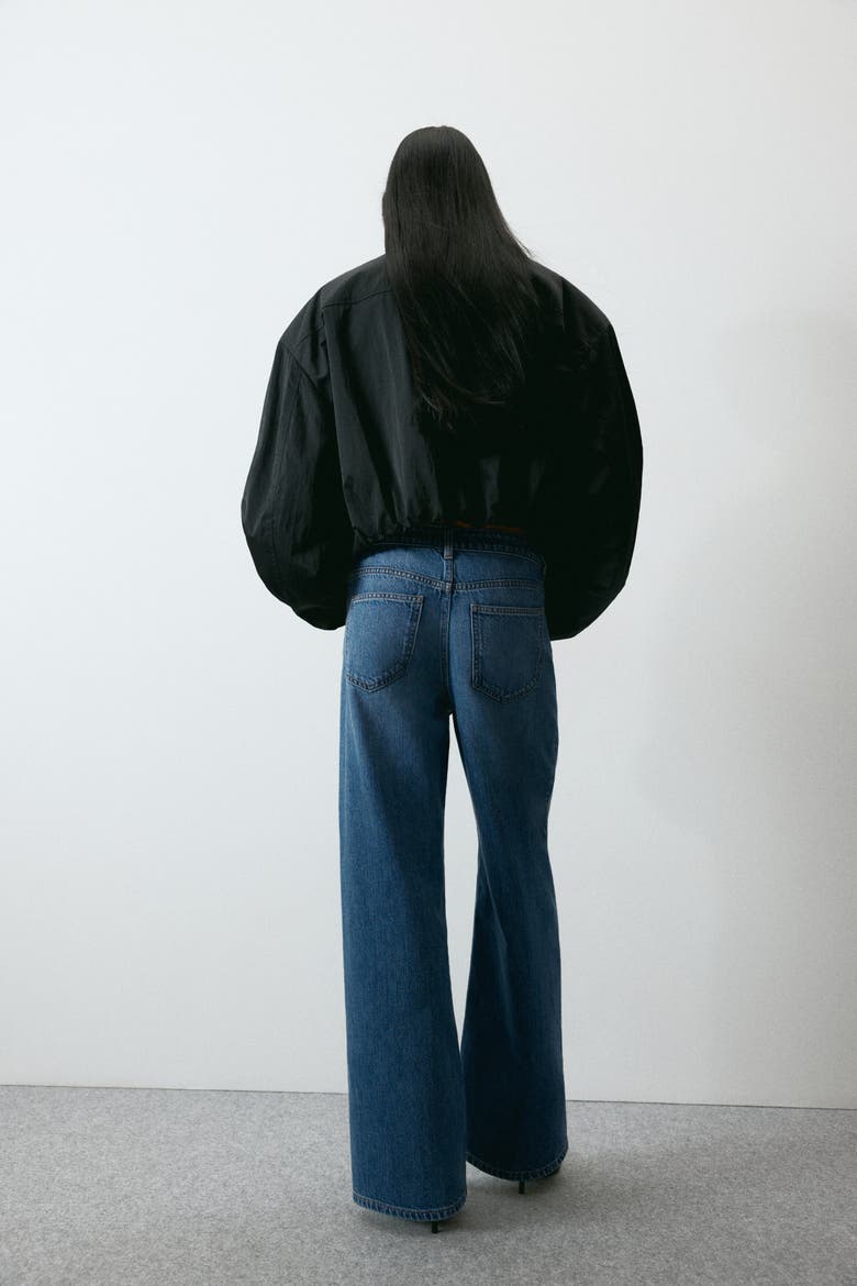 Wide Regular Side-striped Jeans, Alternate, color, Denim blue/dark blue