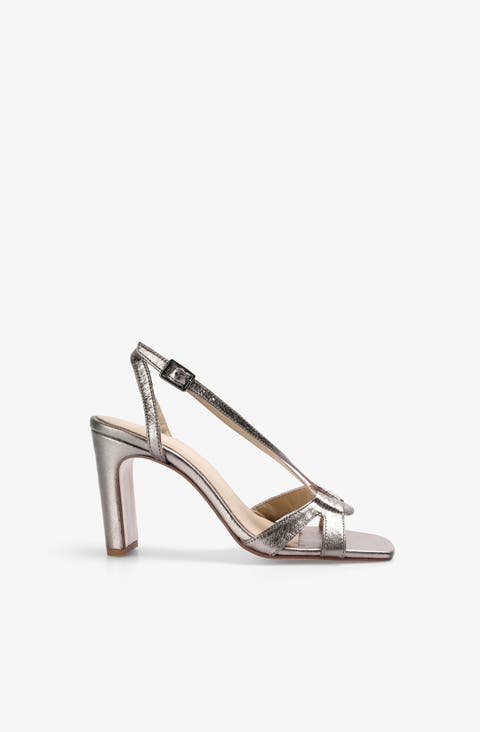 Metallic Heel Sandal