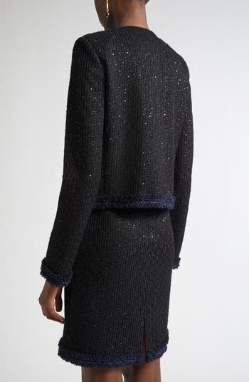 Sequin Tweed Knit Jacket