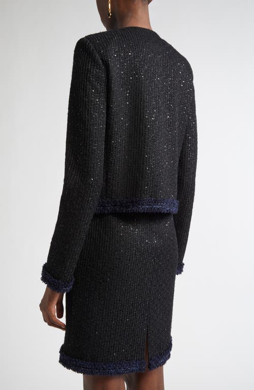 St John St. John Collection Sequin Tweed Knit Jacket
